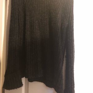 Charcoal grey oversized wool textured sweater